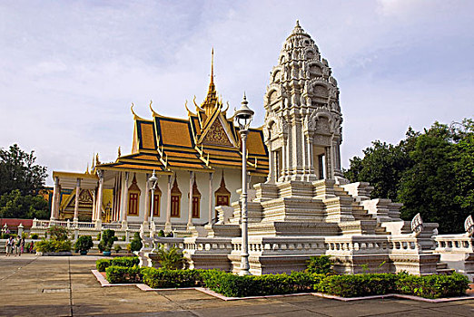 柬埔寨,金边,皇宫,银,宫殿