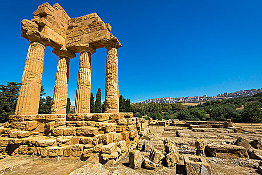 庙宇,双子座,神殿之谷,古希腊,城市,阿格里琴托,西西里,意大利