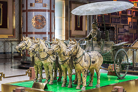 临汾华门展厅古代铜车马