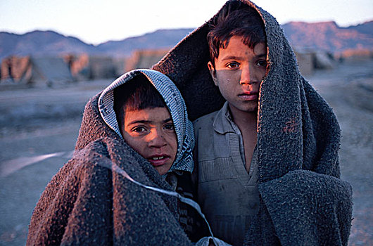 头像,孩子,阿富汗,男孩,寒冷天气,户外,家,露营,人
