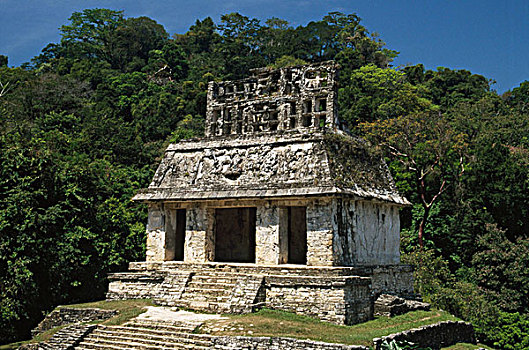 古遗址,庙宇,太阳神殿,玛雅,帕伦克,恰帕斯,墨西哥