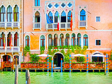 威尼斯,意大利,五月,美女,风景,大运河,彩色,建筑