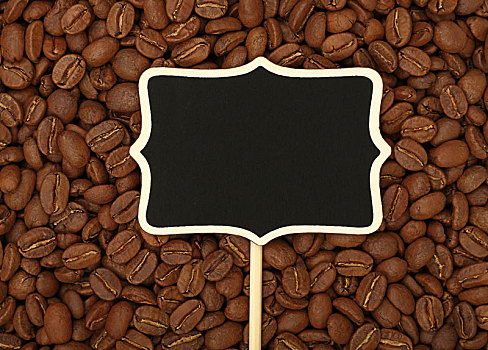 黑色,黑板,标识,上方,煮咖啡,咖啡豆