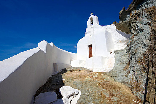 东正教,洞穴,教堂,高处,纳克索斯岛,锡拉岛,基克拉迪群岛,希腊,欧洲
