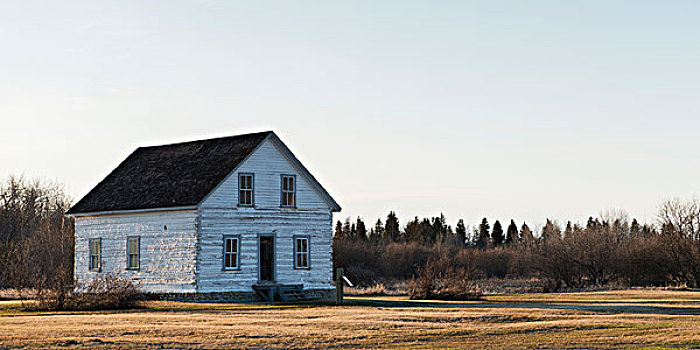 老,白色,木屋,省立公园,曼尼托巴,加拿大