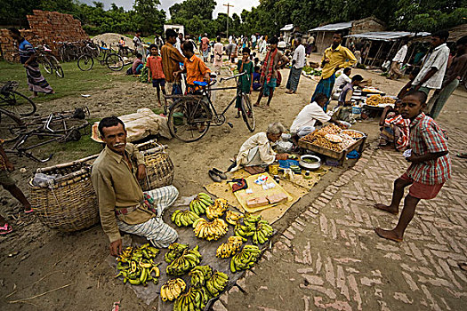 乡村,市场,孟加拉,六月,2007年