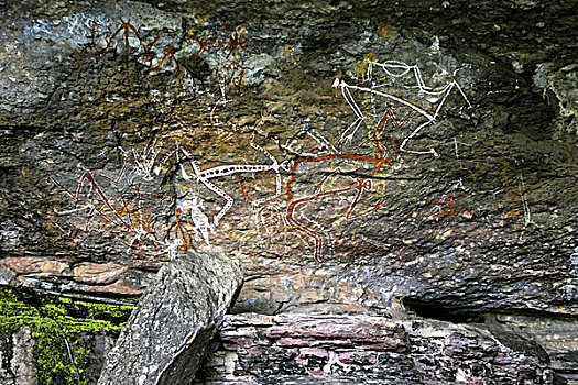 土著,石头,描绘,安邦邦,画廊,卡卡杜,国家,公园,北领地州,澳大利亚