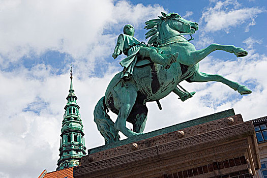 哥本哈根,丹麦,骑马雕像,主教