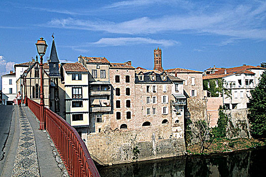 法国,阿基坦,牢固,城镇,13世纪,古桥,桥,小教堂