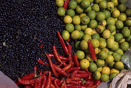 厄瓜多尔,高地,特写,胡椒,柠檬,蓝莓