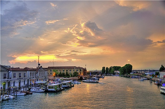 大运河,夜晚,威尼斯
