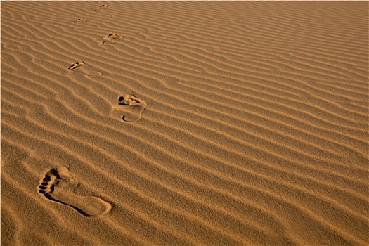 脚印,荒芜,沙子
