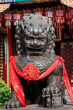 黃大仙祠,青铜,狮子,中国,香港