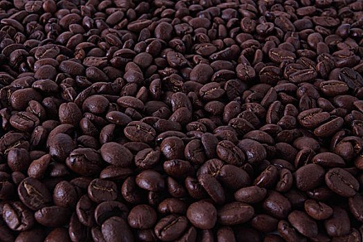 大量咖啡豆特写