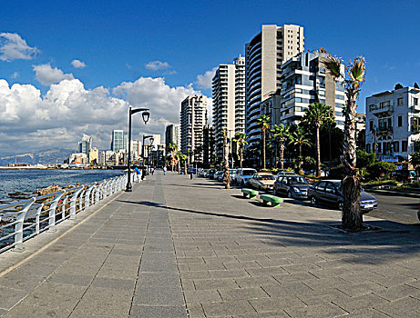 滨海路,贝鲁特,黎巴嫩,中东,西亚