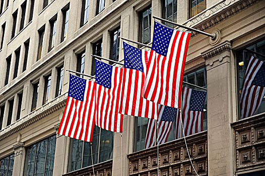 建筑,美洲,国家,旗帜,曼哈顿,纽约,美国,北美