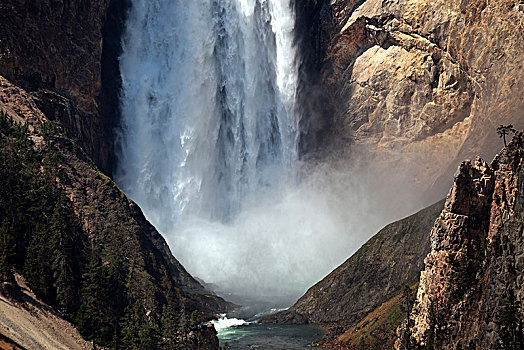 下瀑布,黄石国家公园,怀俄明,美国,北美