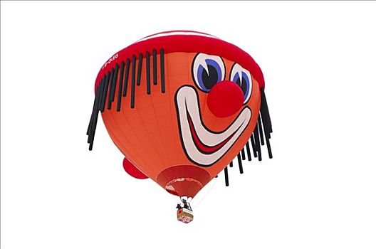 热气球,飞行,特别,小丑,形状,气球,国际,节日,瑞士,欧洲