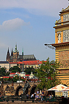 捷克共和国,布拉格,城堡,斯美塔那,博物馆,咖啡,人