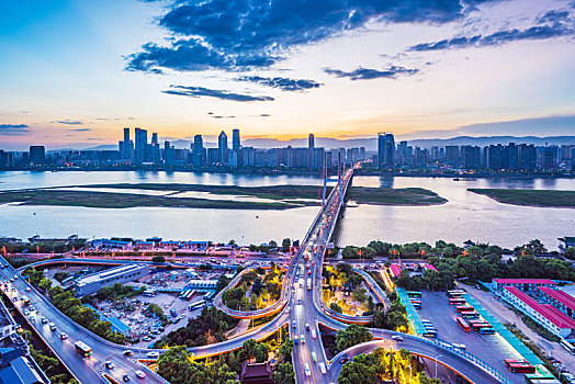 江西南昌,八一,大桥,夜景