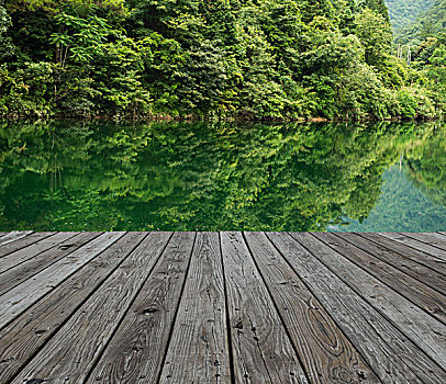 木头,质地,背景,湖