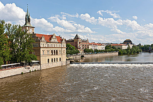 风景,桥,伏尔塔瓦河,河,斯美塔那,博物馆,左边,联合国教科文组织,世界,文化,文化遗产,布拉格,捷克共和国,欧洲