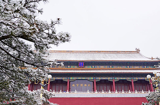 北京天安门故宫雪景