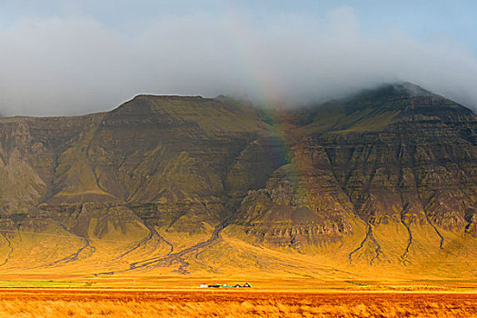 小,农场,彩虹,韦斯特兰德,冰岛,欧洲