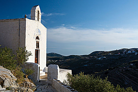 刷白,小教堂,锡罗斯岛,基克拉迪群岛,爱琴海,希腊