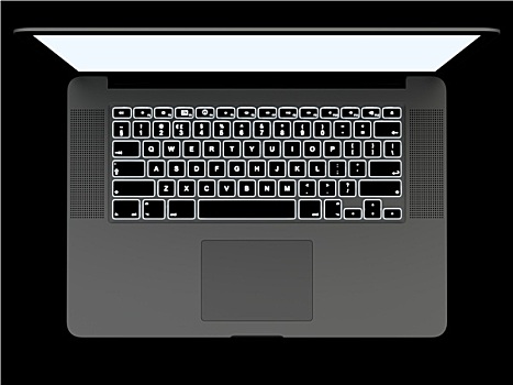 笔记本电脑,白色,显示屏