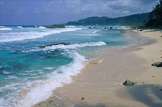 海滩,长,湾,牙买加
