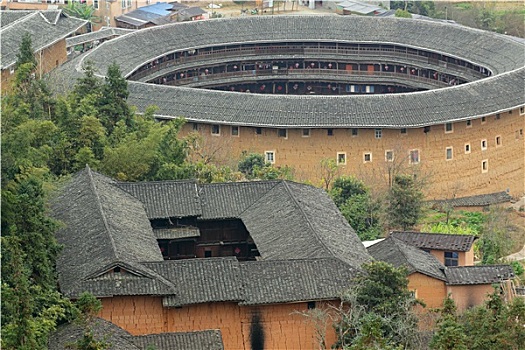 福建,土楼,中国,老建筑,俯视