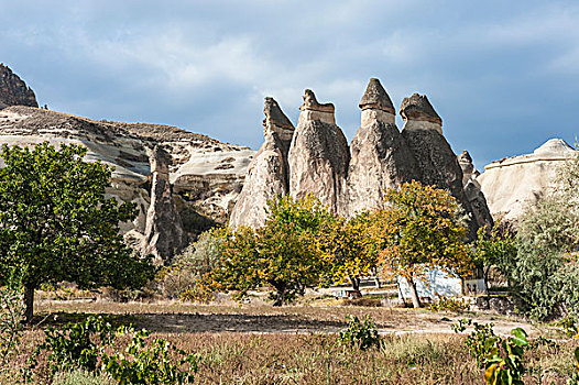 仙人烟囱岩,金字塔,山谷,僧侣,国家公园,世界遗产,卡帕多西亚,土耳其,亚洲