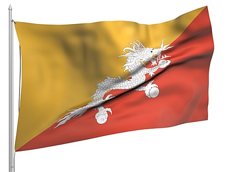 飞,旗帜,不丹,国家