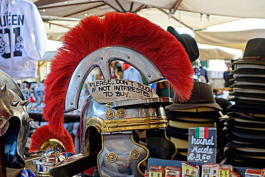 罗马,头盔,纪念品,市场,维罗纳,威尼托,意大利,欧洲