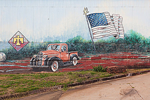 美国,俄克拉荷马,66号公路,壁画