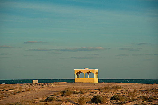 海滩小屋,阿拉伯海,靠近,南,阿曼
