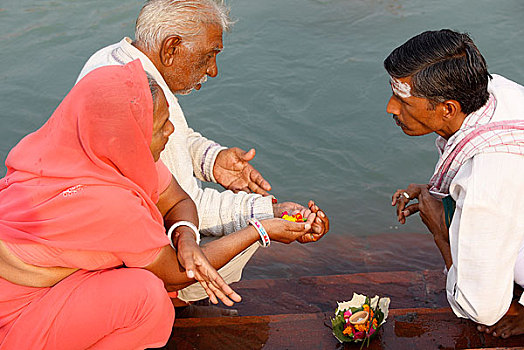 印度,印度教,伴侣,牧师,河边石梯,恒河