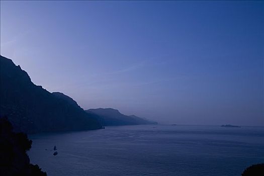 全景,海洋,阿马尔菲海岸,坎帕尼亚区,意大利