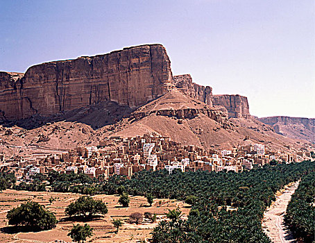 也门,哈德拉毛,乡村,山峦