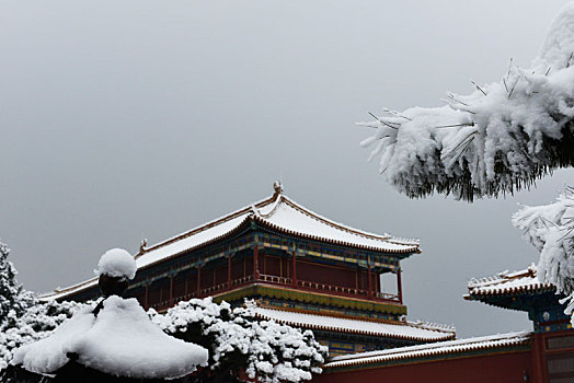 宫灯雪景