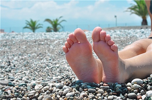 脚,海滩