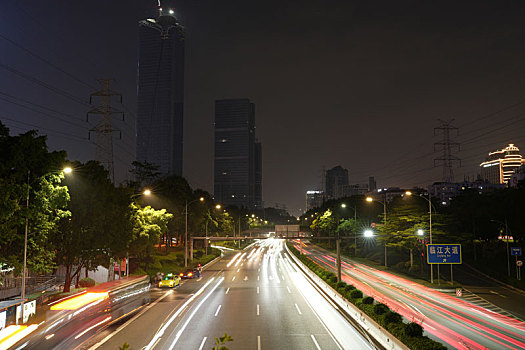 羊城广州天河科韵路国庆假期灯光美景