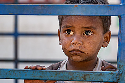 儿童,小男孩,头像,普什卡,拉贾斯坦邦,印度,亚洲