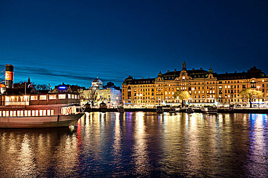 晚间,斯德哥尔摩,瑞典,斯堪的纳维亚,欧洲