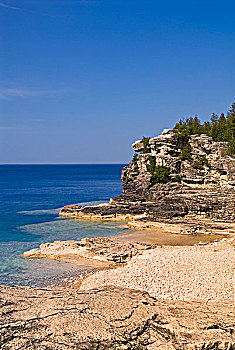 头部,小湾,尼亚加拉,悬崖,布鲁斯半岛国家公园,乔治亚湾,安大略省,加拿大