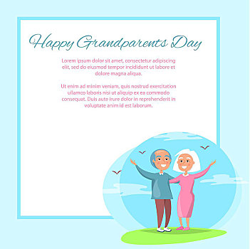 高兴,祖父母,白天,情侣,一起,户外,海报,老年,夫妻,消费,时间,鸟,飞翔,天空,矢量,地点,文字