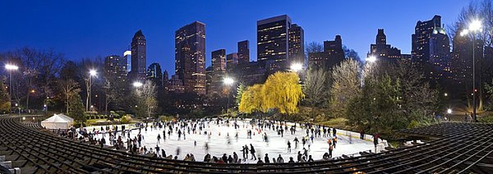 美国,纽约,曼哈顿,沃勒曼滑冰场,中央公园