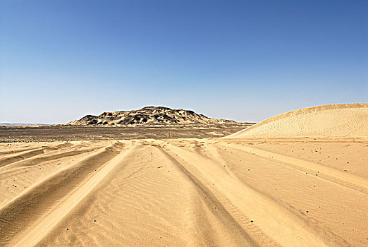 沙丘,黑色,沙漠,靠近,巴哈利亚,绿洲,西部沙漠,埃及,非洲