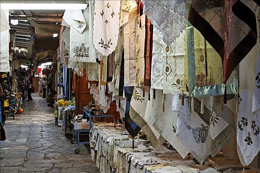 毯子,纪念品店,克里特岛,希腊